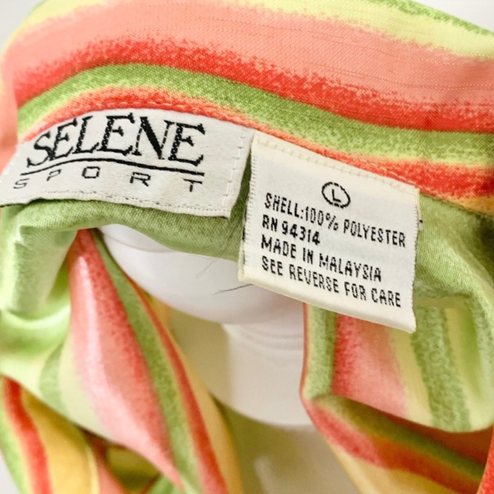 Vintage Green & Pink Striped Top L - Picture 5 of 8